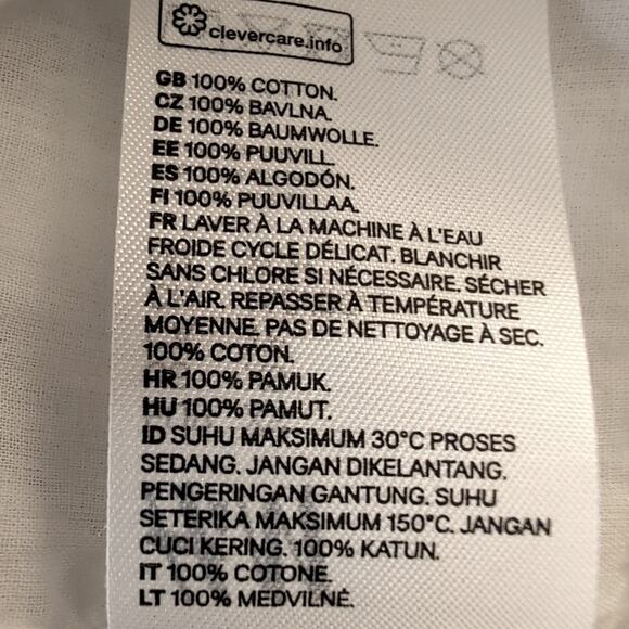 H & M L.O.G.G. sheer white cotton tunic top/mini dress long sleeves, size XS - Picture 7 of 10